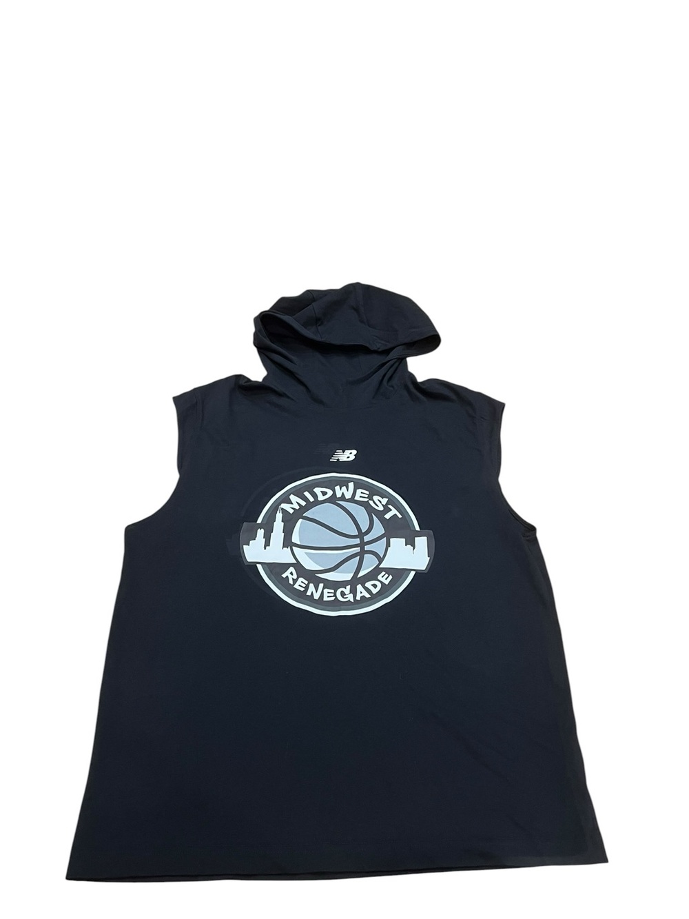 New Balance Black Sleeveless Hoodie with Midwest Renegade Graphic